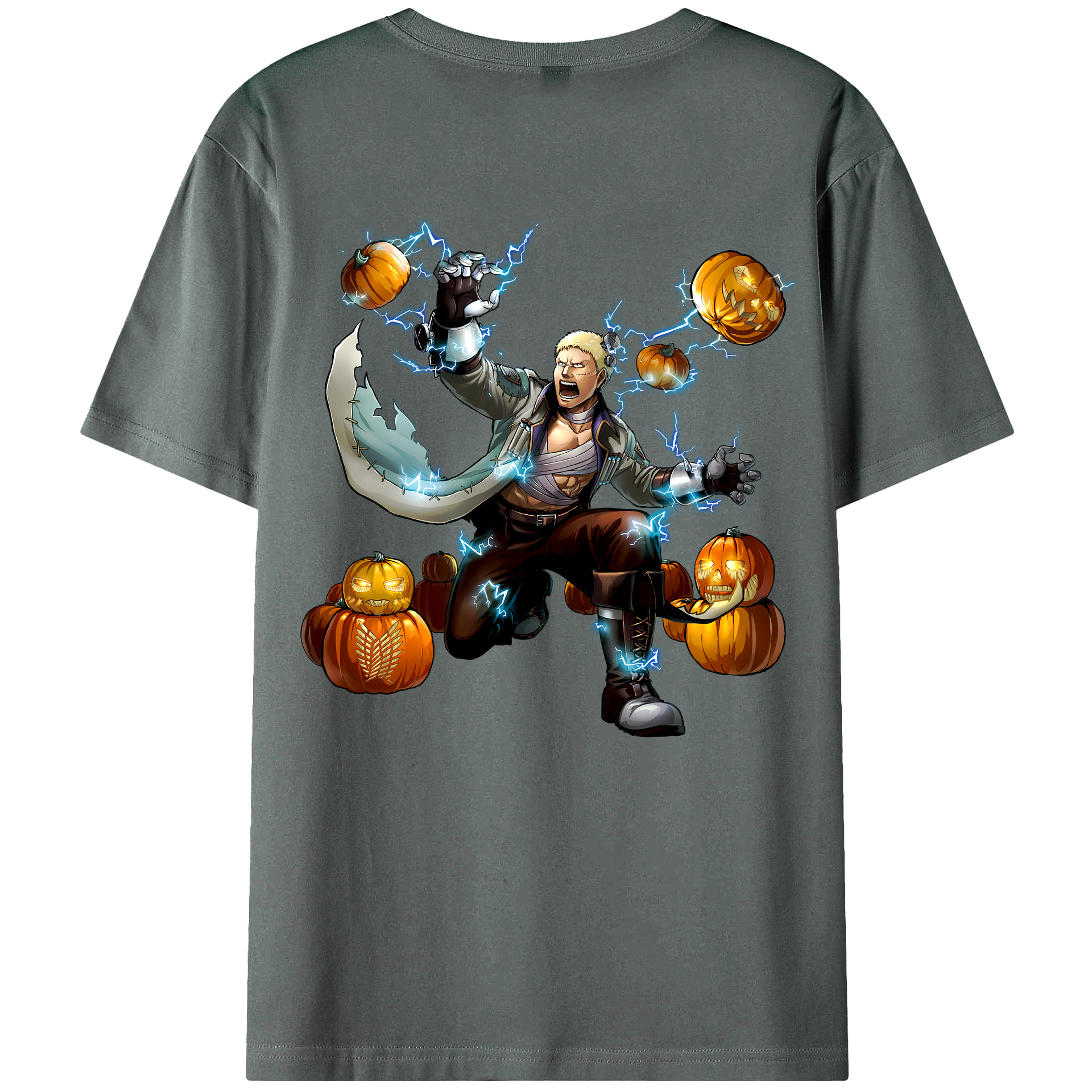 （画像用） 進撃の巨人 ライナー・ブラウン Attack on Titan Reiner Braun 綿100％ メンズ半袖Tシャツ（バックプリント） 通気性